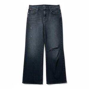 Hudson Jeans Black Rosalie Primadonna Wide Leg High Rise  Womens  28 Distressed